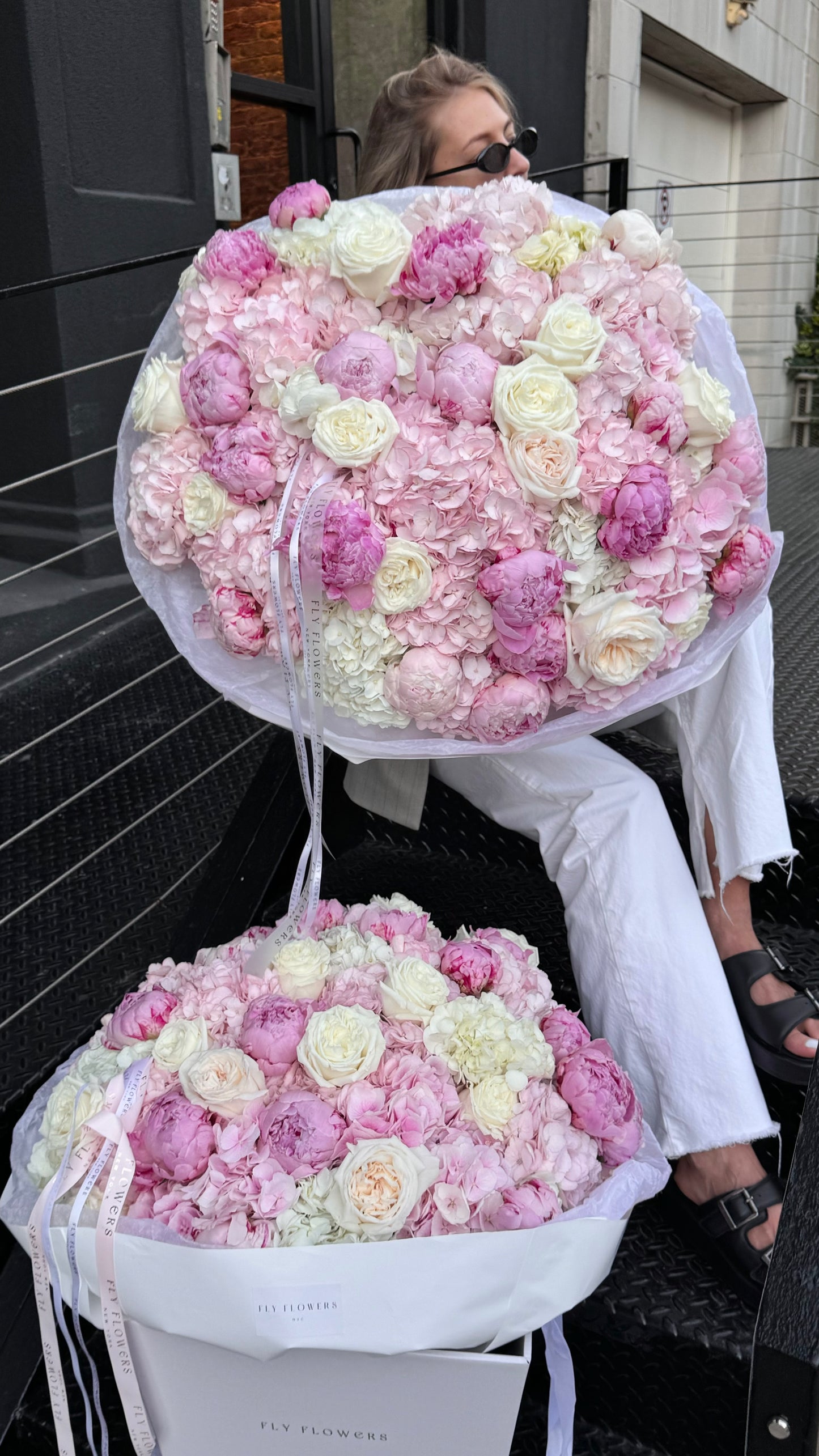 Mix bouquet "White-pink Elegance"